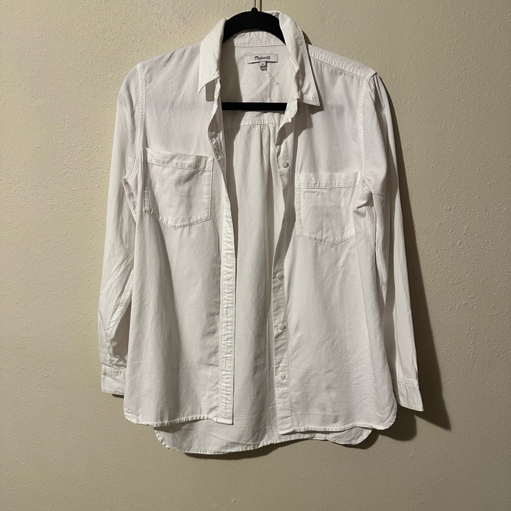 Madewell white button down shirt